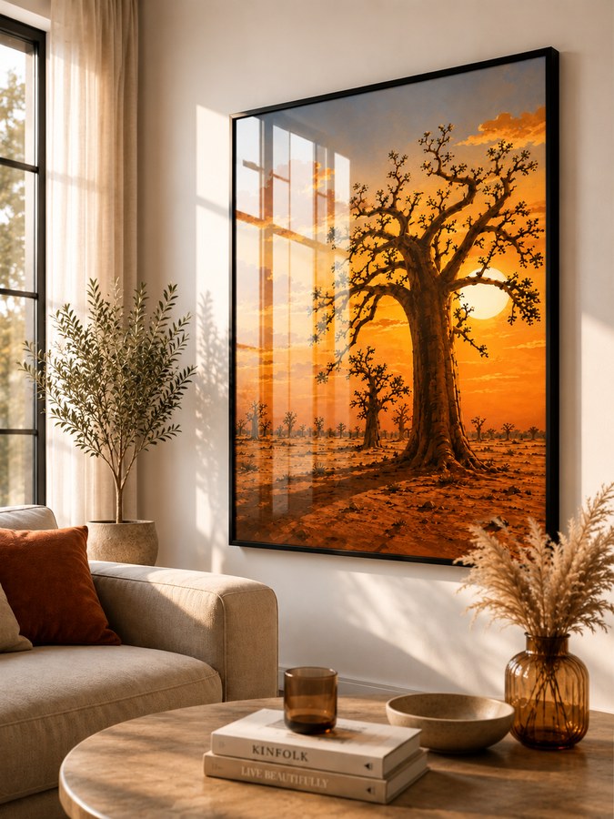 Tableau Baobab Sacré — collection Savane Africaine