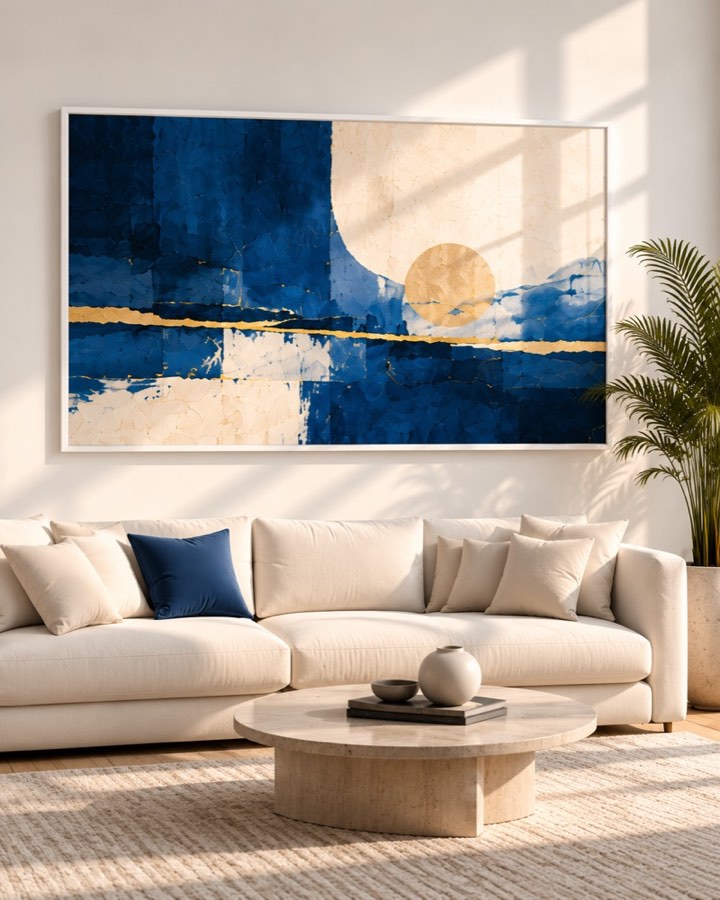 Tableau Soleil de Minuit — collection Bleu & Or