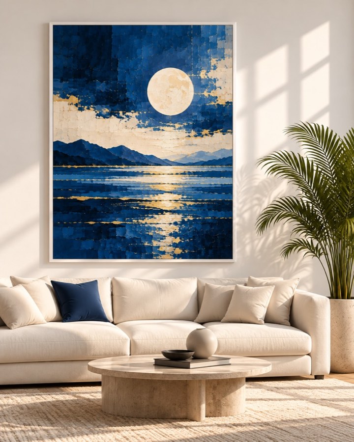 Bleu & Or — Abstrait bleu et or