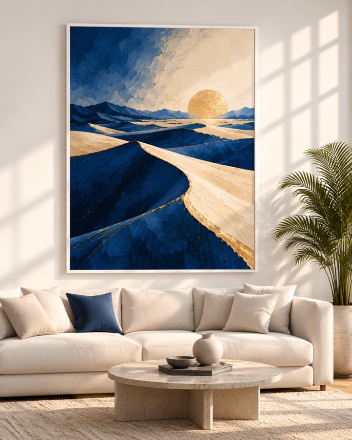 Tableau Dunes d'Or — collection Bleu & Or
