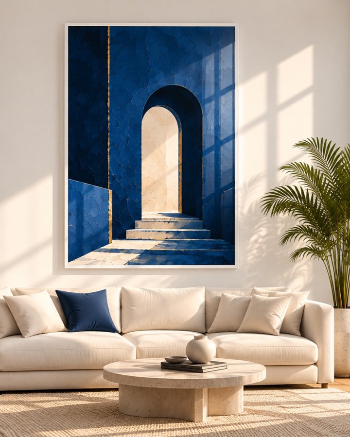 Tableau Passage Céleste — collection Bleu & Or