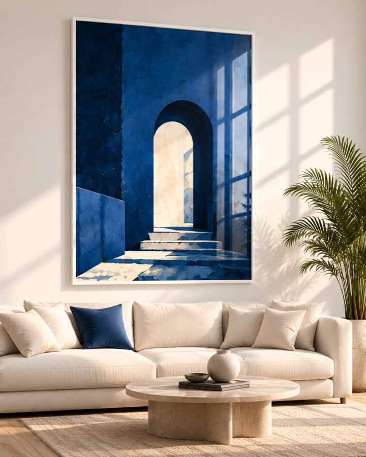 Tableau Porte du Ciel — collection Bleu & Or