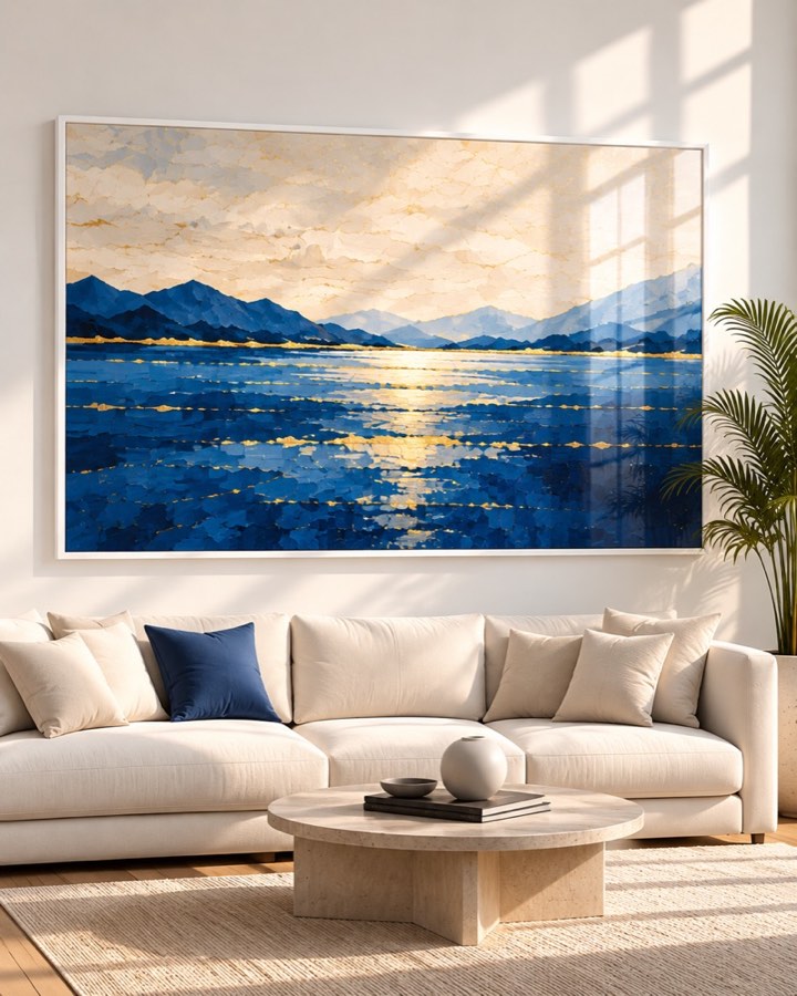 Tableau Horizon Doré — collection Bleu & Or