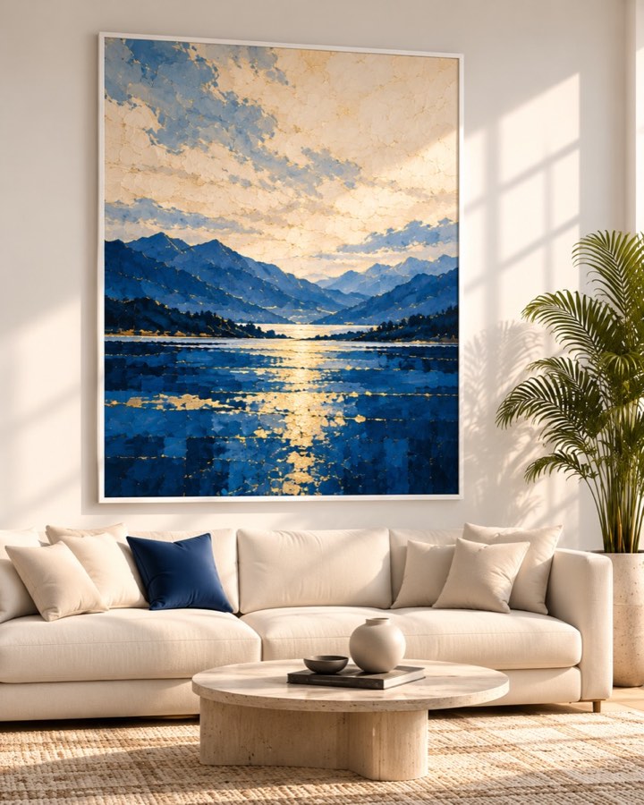 Tableau Cimes Bleues — collection Bleu & Or