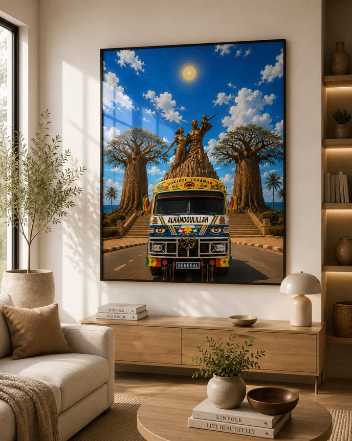 Tableau Car Rapide & Monument — collection Blue Sky