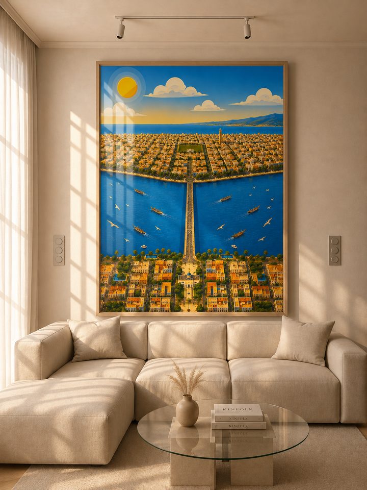 Tableau Dakar depuis le Ciel — collection Blue Sky