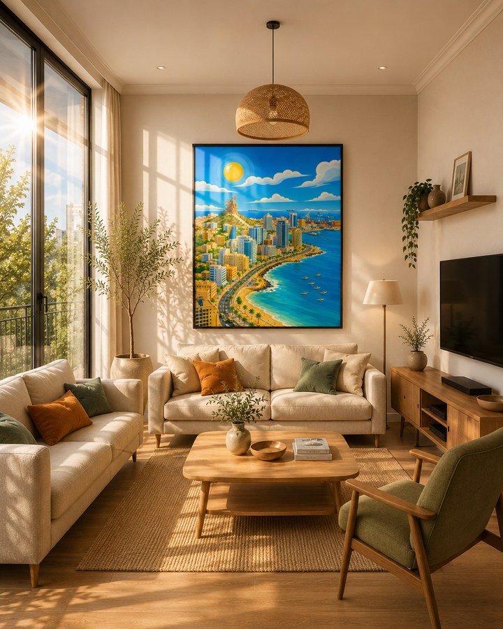Tableau Dakar Vue Aérienne — collection Blue Sky