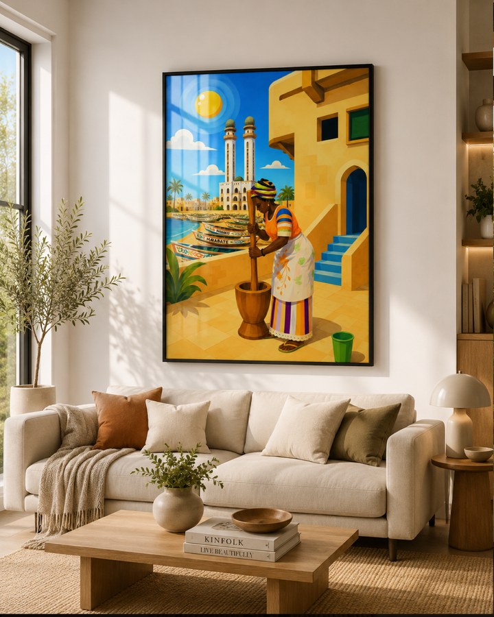 Tableau Femme au Pilon — collection Blue Sky