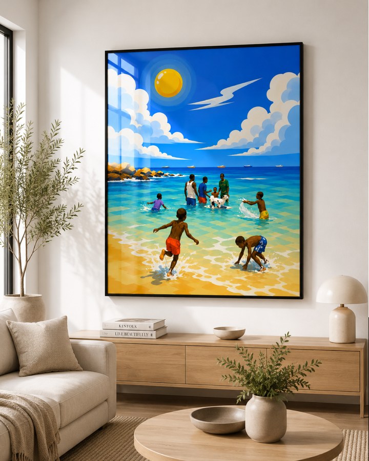 Tableau Plage de Dakar — collection Blue Sky