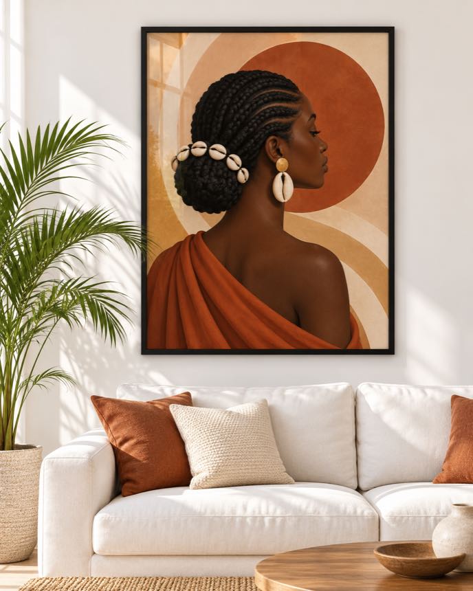 Tableau Chignon de Cauris — collection Jongoma Pettaaw