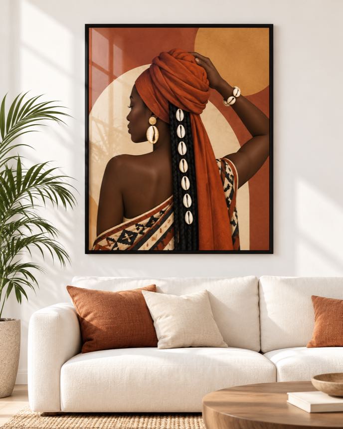 Tableau Turban Rouge — collection Jongoma Pettaaw