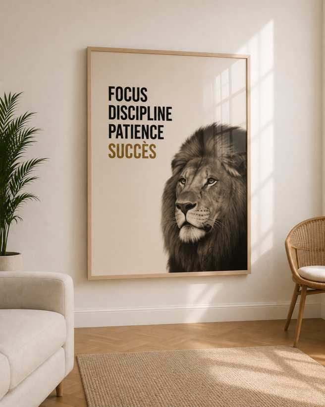 Tableau Focus, Discipline, Succès — collection Motivation