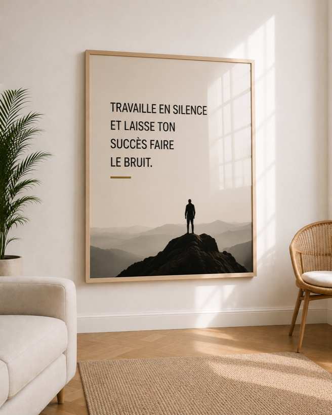 Tableau Travaille en Silence — collection Motivation