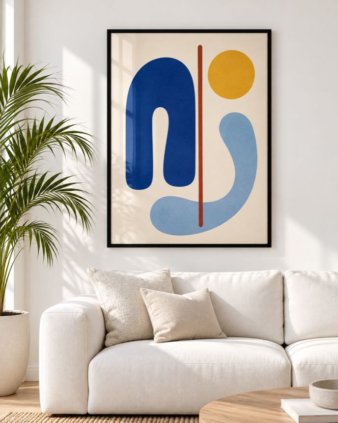 Tableau Bleu & Moutarde — collection Esprit Matisse