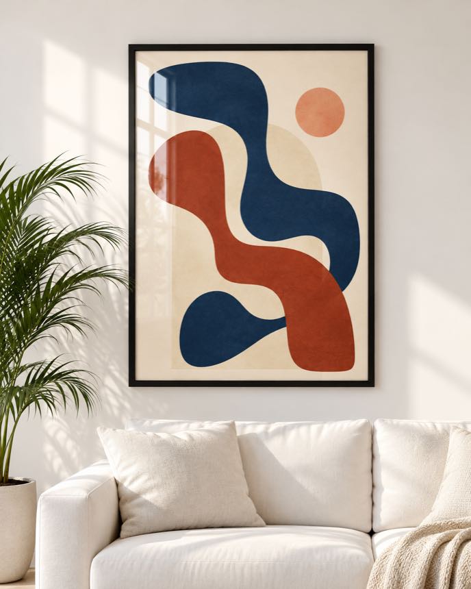 Tableau Marine & Brique — collection Esprit Matisse
