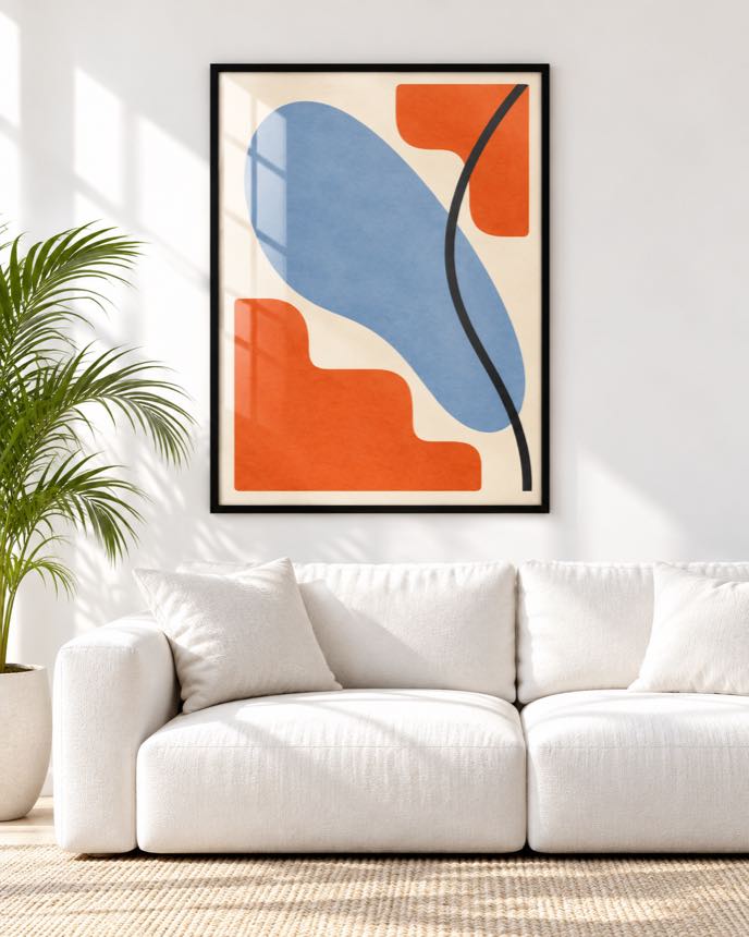Tableau Bleu Ciel & Orange — collection Esprit Matisse
