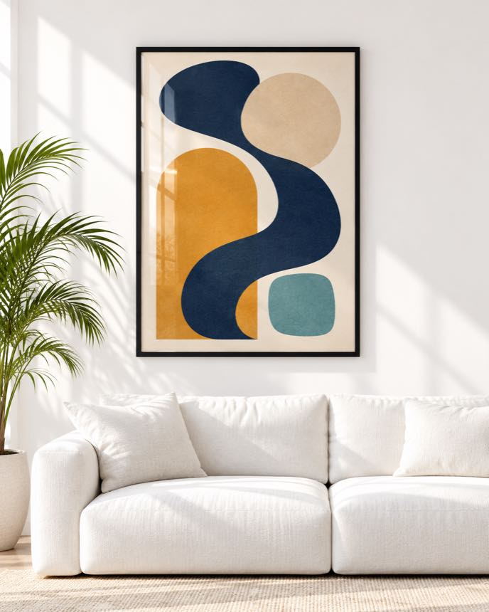 Tableau Marine & Ocre — collection Esprit Matisse