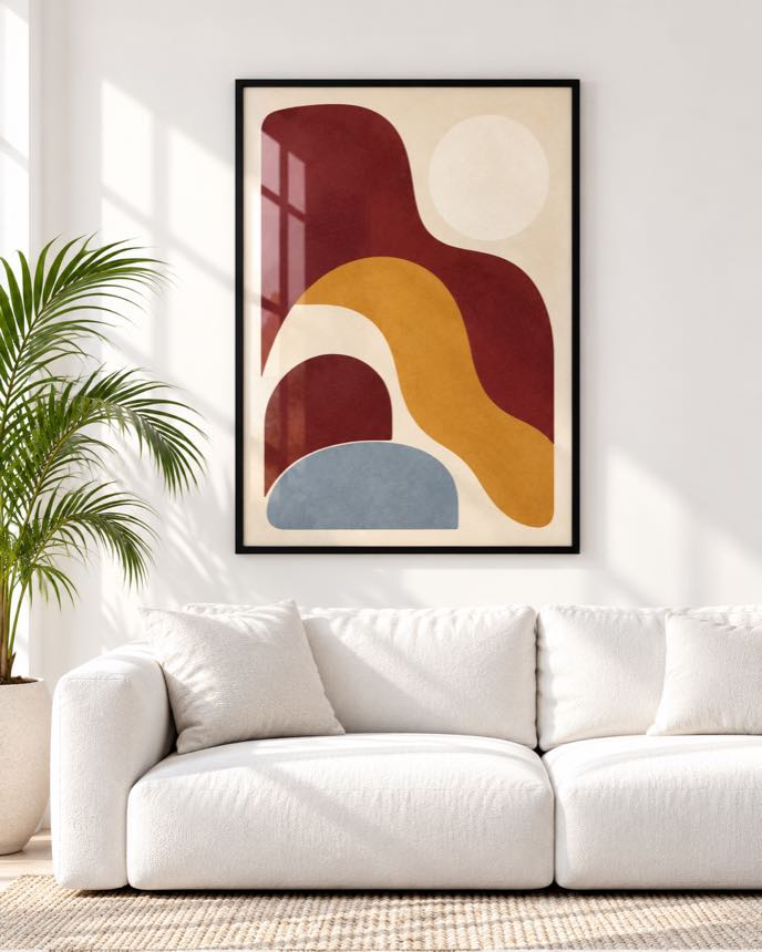 Tableau Bordeaux & Moutarde — collection Esprit Matisse