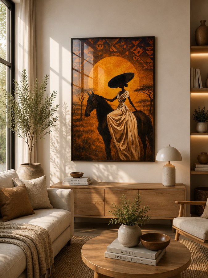 Tableau Reine à Cheval — collection Gainde Timis