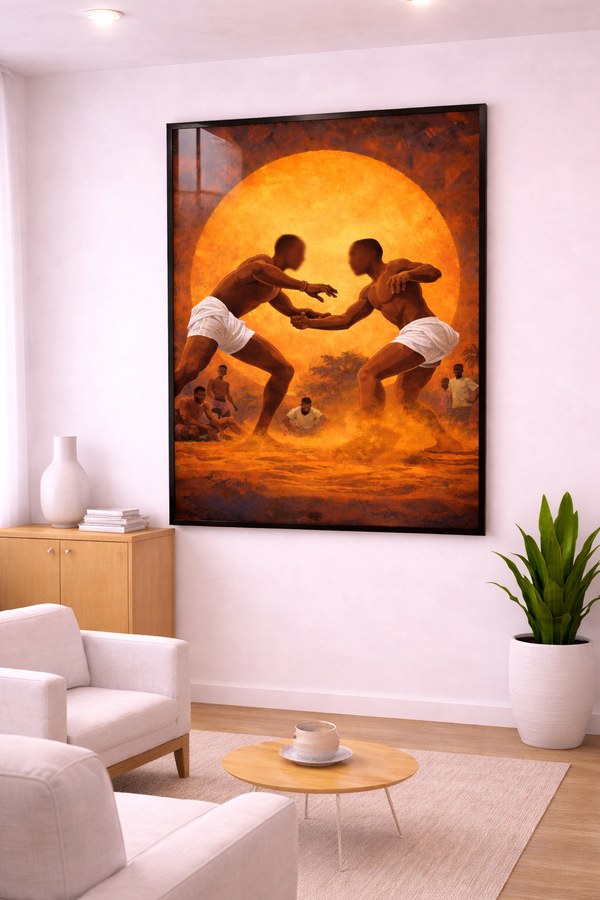 Tableau Laamb — Face à Face — collection Gainde Timis