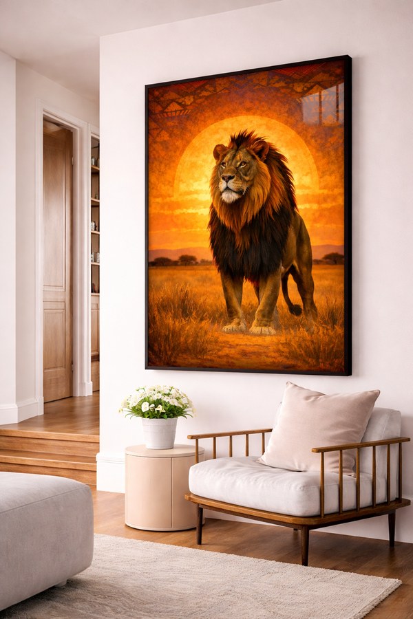 Tableau Lion de la Savane — collection Gainde Timis