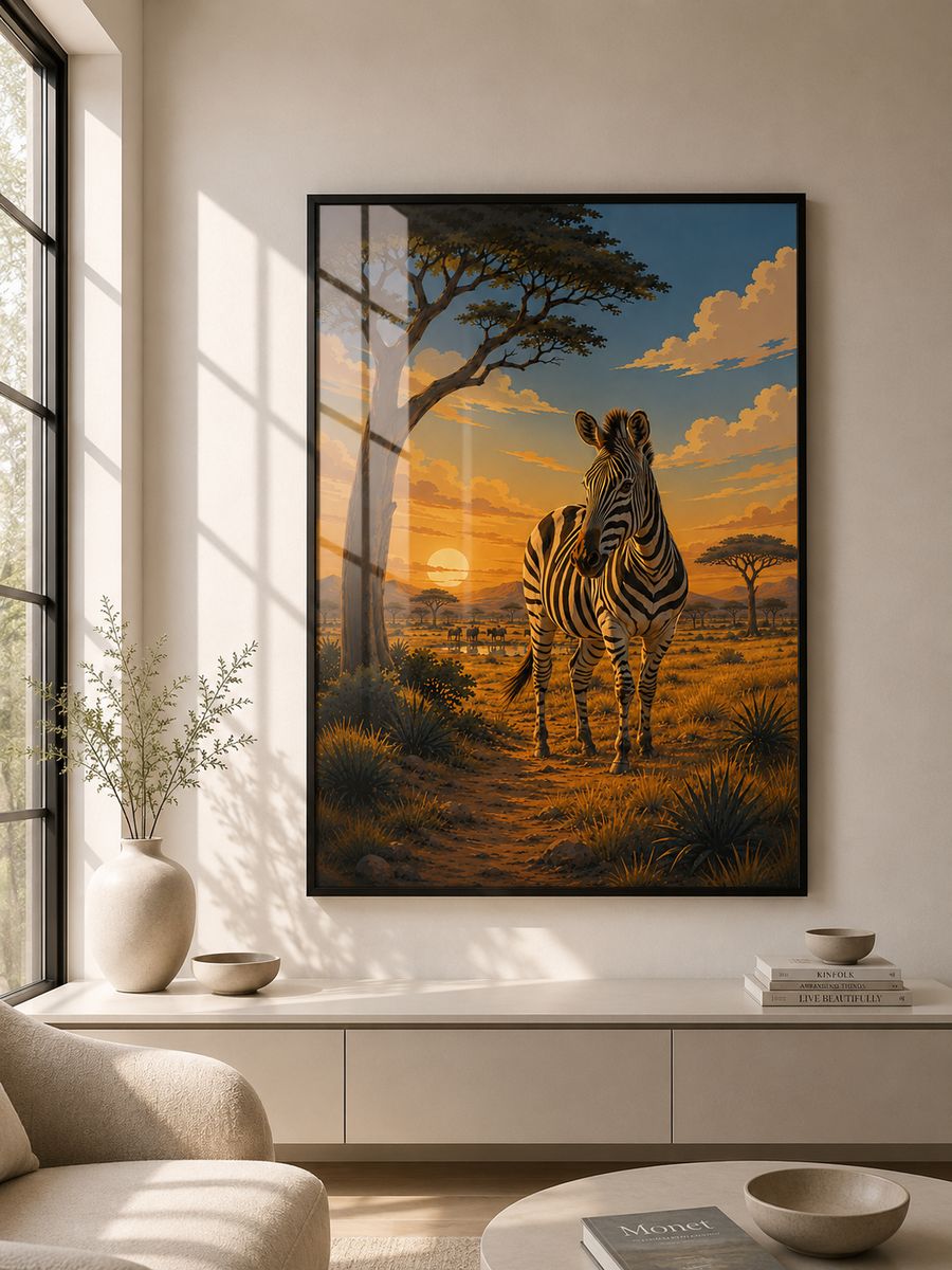Tableau Zèbre Savane — collection Savane Africaine