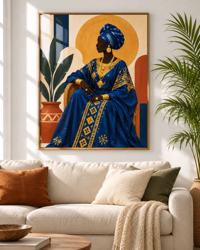 Tableau Dame en Indigo — collection Grand Boubou