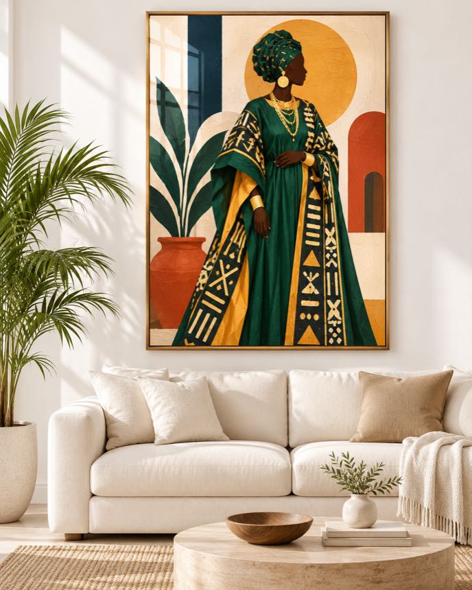 Tableau Dame Émeraude — collection Grand Boubou
