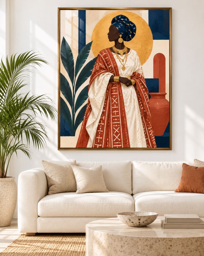 Tableau Dame Blanc & Rouge — collection Grand Boubou