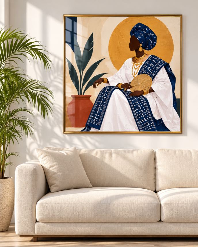 Tableau Dame Bleu Nuit — collection Grand Boubou
