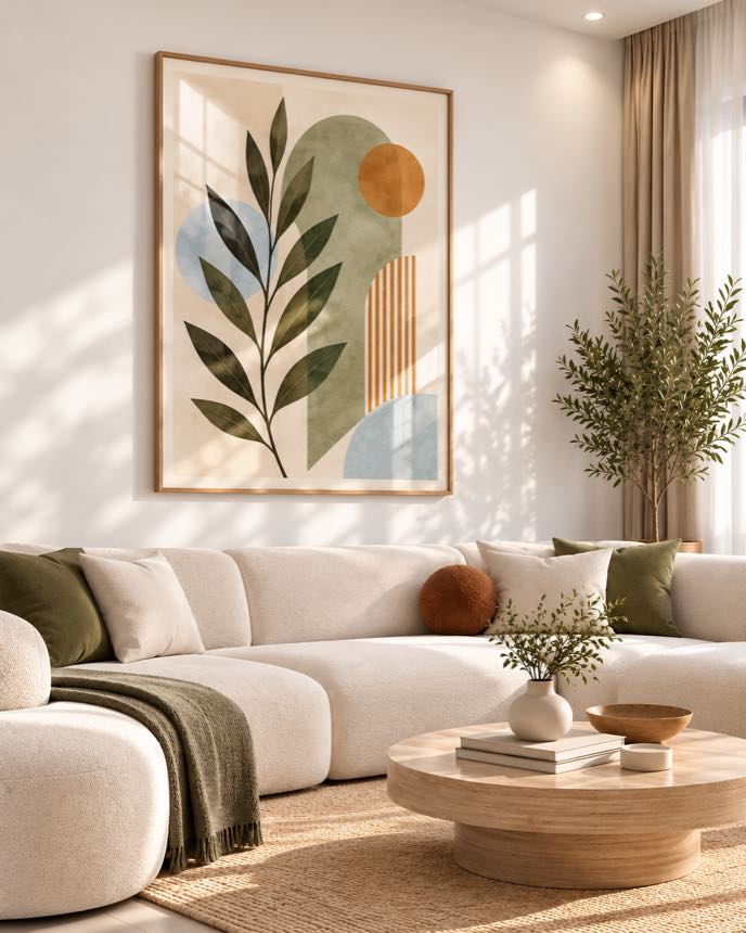 Tableau Branche Bleutée — collection Jardin Bohème