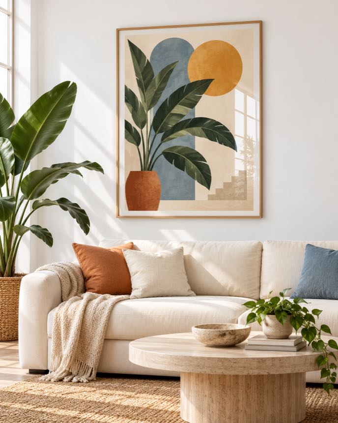 Tableau Plante en Pot — collection Jardin Bohème