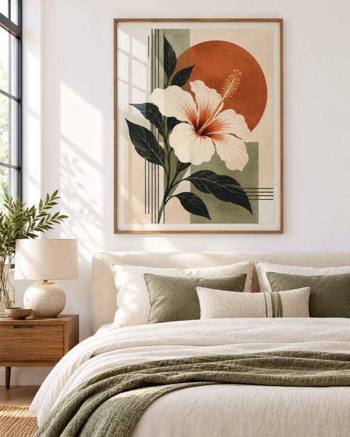 Tableau Hibiscus Terracotta — collection Jardin Bohème