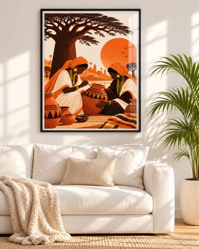 Tableau La Potière — collection Jigéeni Dëkk bi