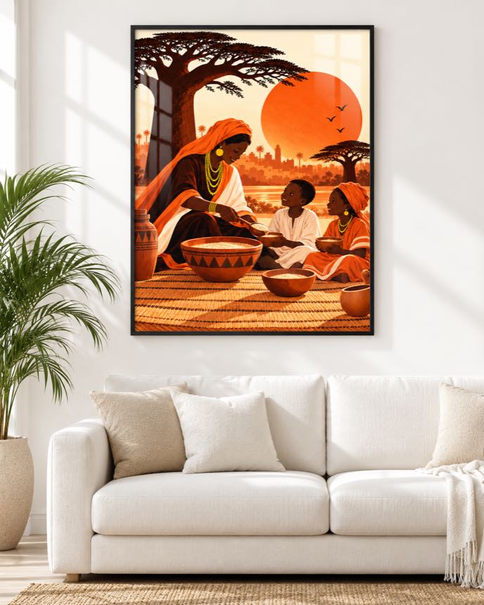 Tableau Le Repas Partagé — collection Jigéeni Dëkk bi