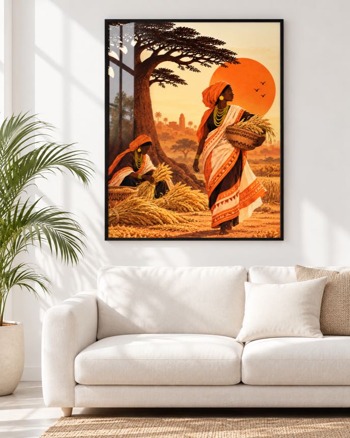 Tableau La Récolte — collection Jigéeni Dëkk bi