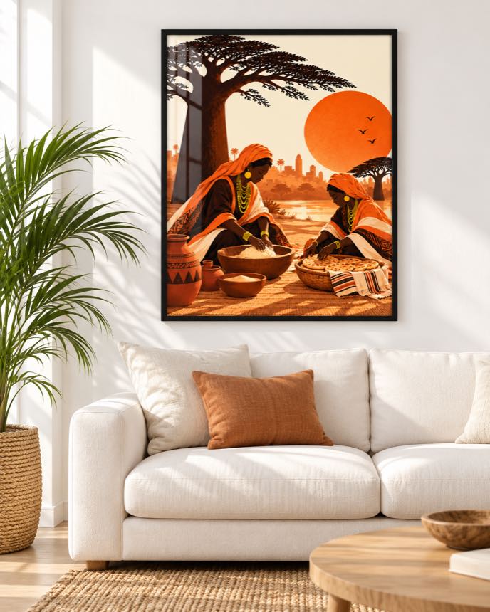 Tableau Le Tri du Mil — collection Jigéeni Dëkk bi
