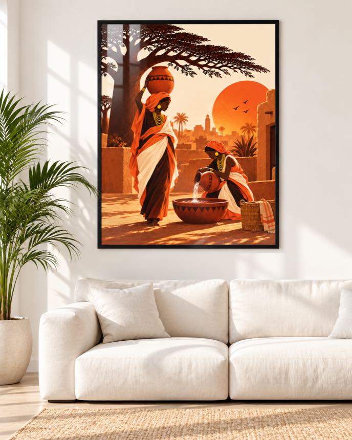 Tableau La Porteuse d'Eau — collection Jigéeni Dëkk bi