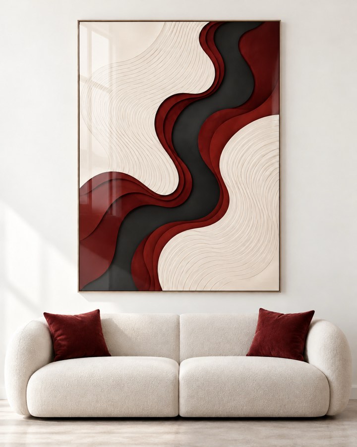 Tableau Vague Bordeaux — collection Ondulations