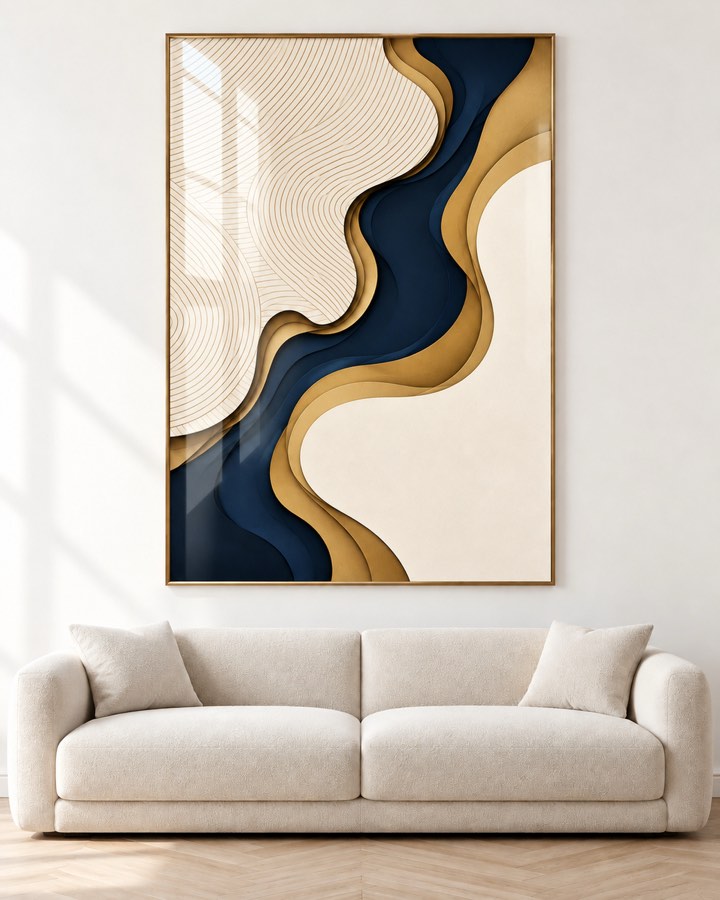 Ondulations — Tableaux abstraits en relief sous verre