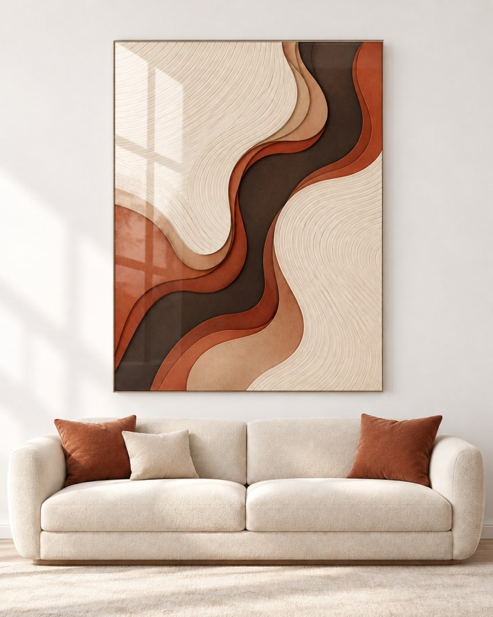 Tableau Vague Terracotta — collection Ondulations