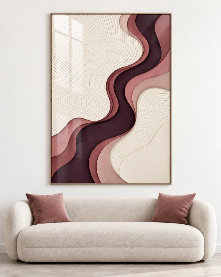 Tableau Vague Prune — collection Ondulations