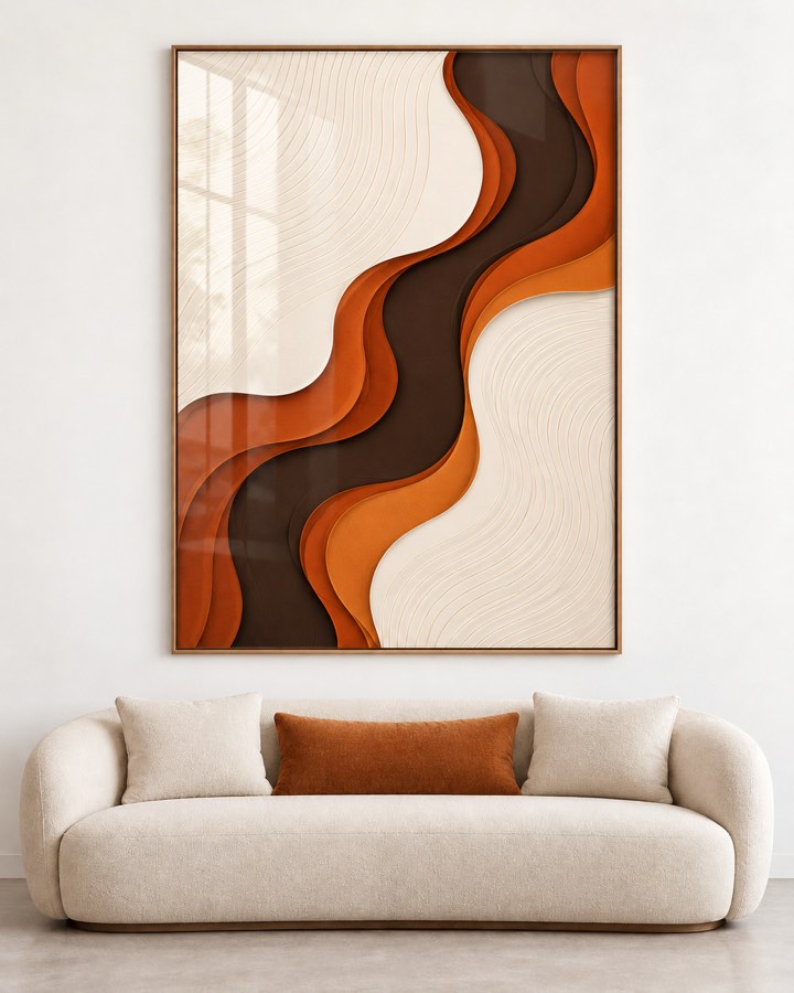 Tableau Vague Mandarine — collection Ondulations