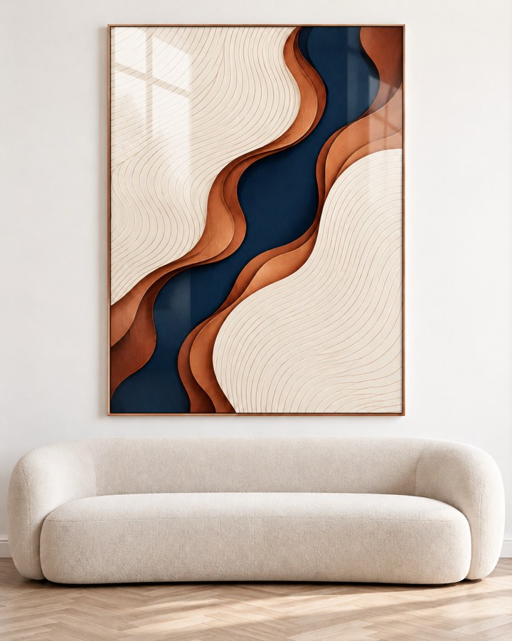 Tableau Vague Rouille — collection Ondulations