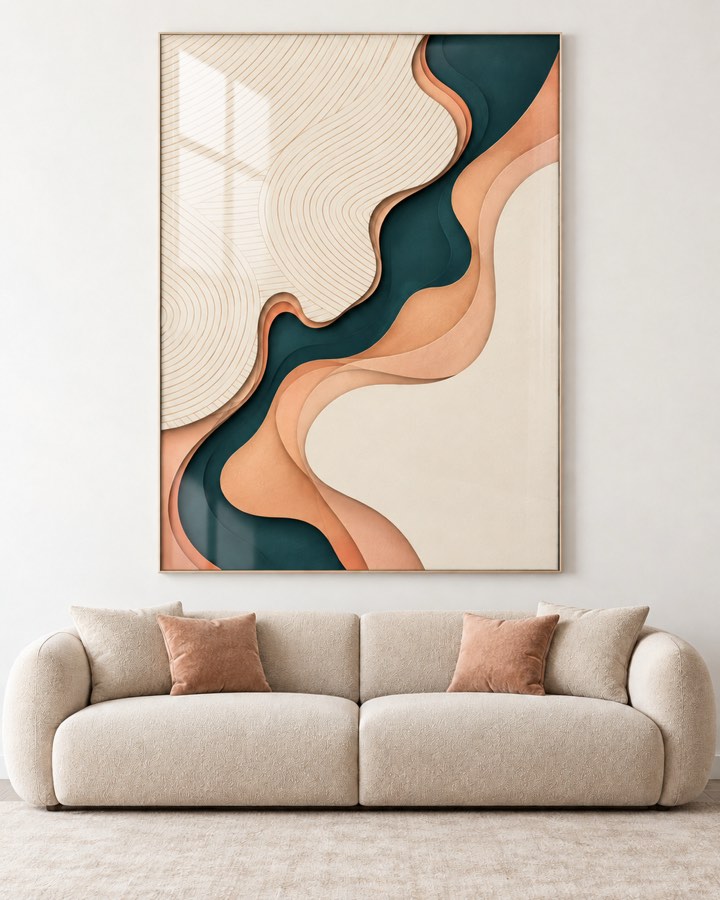 Tableau Vague Pêche — collection Ondulations