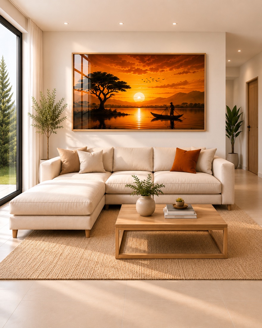 Tableau Pirogue du Soir — collection Coucher de Soleil