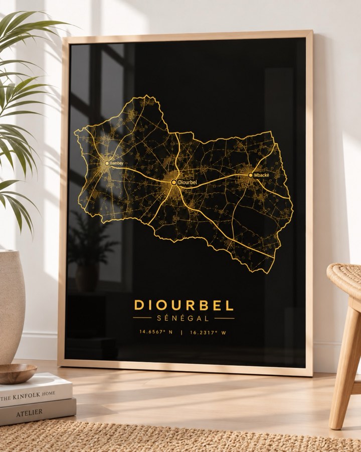 Carte Diourbel — région du Sénégal en Or