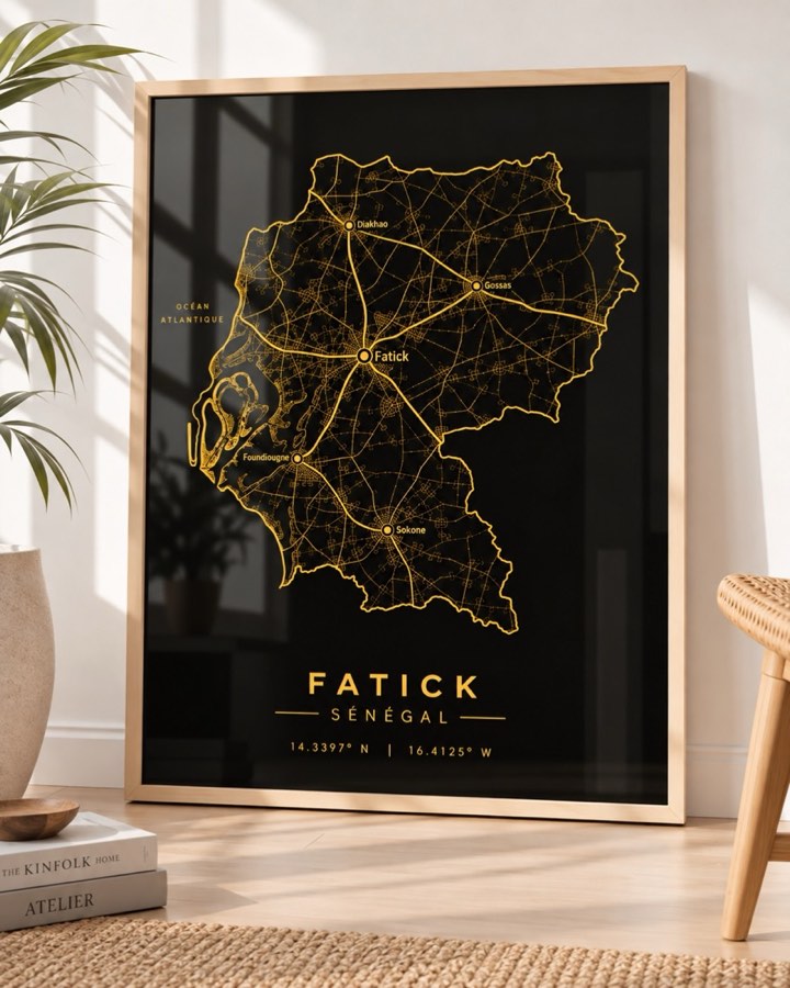 Carte Fatick — région du Sénégal en Or