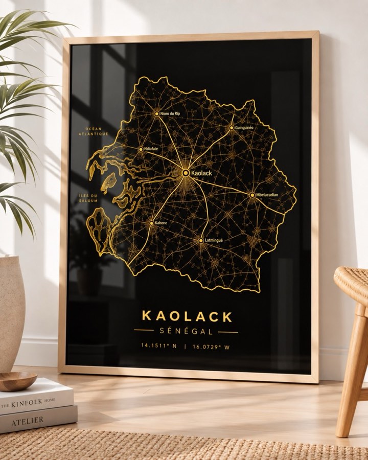 Carte Kaolack — région du Sénégal en Or