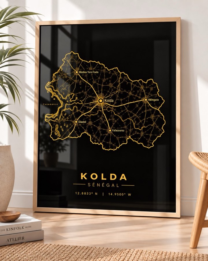 Carte Kolda — région du Sénégal en Or